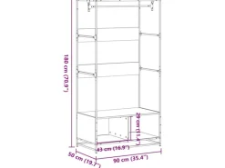 Sale vidaXL Kleiderständer Braun Eichen-Optik 90x50x180 cm Holzwerkstoff 849298 Eiche Braun