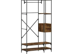 vidaXL Kleiderständer mit Ablagen Räuchereiche Holzwerkstoff 847861