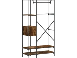 vidaXL Kleiderständer mit Ablagen Räuchereiche Holzwerkstoff 847861