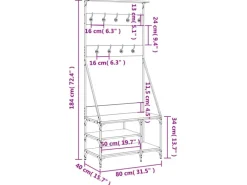 vidaXL Kleiderständer mit Schuhablage 80x40x184 cm 837862