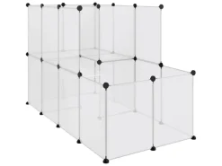 vidaXL Kleintierkäfig Transparent 142x74x93 cm PP und Stahl
