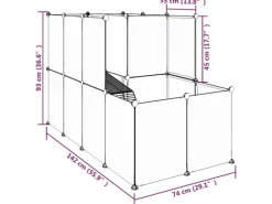 vidaXL Kleintierkäfig Transparent 142x74x93 cm PP und Stahl