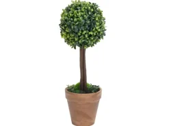 vidaXL Künstliche Buchsbäume 2 Stk mit Topf Kugelform Grün 56 cm