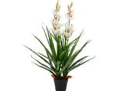 vidaXL Künstliche Cymbidium Orchideenpflanze mit Topf 100 cm Grün