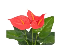 vidaXL Künstliche Flamingoblume mit Topf 45 cm Rot und Gelb