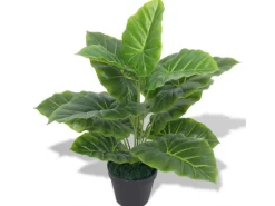 vidaXL Künstliche Taro-Pflanze mit Topf 45 cm Grün