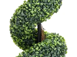 vidaXL Künstlicher Buchsbaum mit Topf Spiralform Grün 117 cm