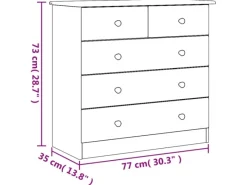 vidaXL Kommode ALTA 77x35x73 cm Massivholz Kiefer