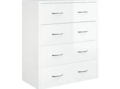 vidaXL Kommode mit 4 Schubladen 60x30,5x71 cm Hochglanz-Weiß 342579
