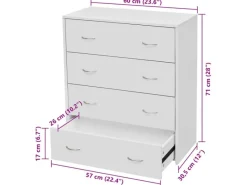 vidaXL Kommode mit 4 Schubladen 60x30,5x71 cm 242545