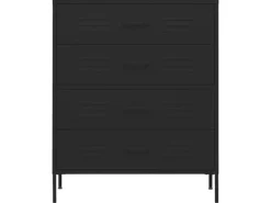 vidaXL Kommode Schwarz 80x35x101,5 cm Stahl