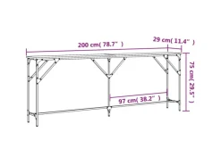 Hot vidaXL Konsolentisch Schwarz 200x29x75 cm Holzwerkstoff