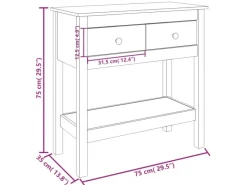 vidaXL Konsolentisch 75x35x75 cm Massivholz Kiefer