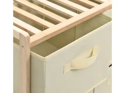 Sale vidaXL Korb-Kommode mit 6 Stoffkörben Zedernholz Beige