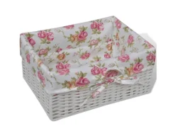 vidaXL Korb-Kommode mit 1 Schublade und 3 Körben Weiß Paulownia-Holz