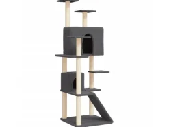 vidaXL Kratzbaum mit Sisal-KratzSäulen Dunkelgrau 153 cm Modell 1