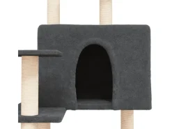 vidaXL Kratzbaum mit Sisal-KratzSäulen Dunkelgrau 153 cm Modell 1