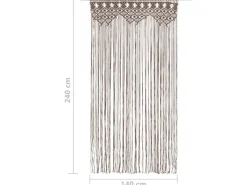 vidaXL Makramee Vorhang Taupe 140x240 cm Baumwolle Modell 6