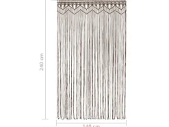 New vidaXL Makramee Vorhang Taupe 140x240 cm Baumwolle Modell 3
