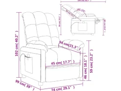 vidaXL Massagesessel Dunkelgrau Stoff Modell 32