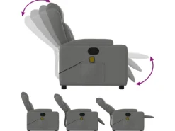 vidaXL Massagesessel Dunkelgrau Samt Modell 9
