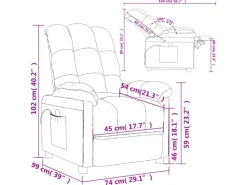 vidaXL Massagesessel Hellgrau Stoff Modell 37