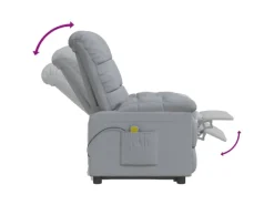 vidaXL Massagesessel Hellgrau Stoff Modell 37