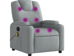 vidaXL Massagesessel Hellgrau Stoff Modell 4