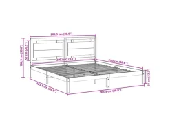 vidaXL Massivholzbett Extra Lang ohne Matratze 200x220 cm 3309207