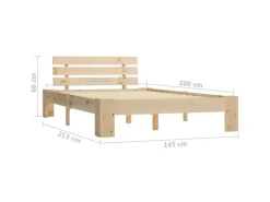 Outlet vidaXL Massivholzbett Kiefer 140x200 cm617170