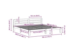 Best vidaXL Massivholzbett ohne Matratze 180x200 Kiefernholz 855558