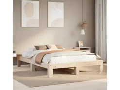 Outlet vidaXL Massivholzbett ohne Matratze 140x200 cm Kiefernholz 3308738 Natur