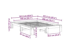 Outlet vidaXL Massivholzbett ohne Matratze 140x200 cm Kiefernholz 3308738 Natur