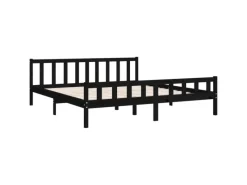 Outlet vidaXL Massivholzbett Schwarz 200x200 cm1271541