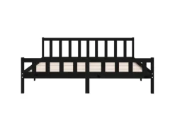 Outlet vidaXL Massivholzbett Schwarz 200x200 cm1271541
