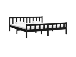 Outlet vidaXL Massivholzbett Schwarz 200x200 cm1271541