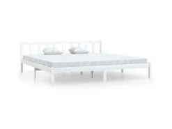 vidaXL Massivholzbett Weiß Kiefer 200x200 cm923563