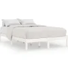 Outlet vidaXL Massivholzbett Weiß 135x190 cm 4FT6 Double1134989