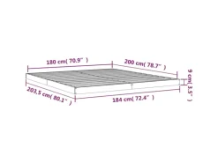 vidaXL Massivholzbett Weiß 180x200 cm Kiefer 6FT Super King1399974