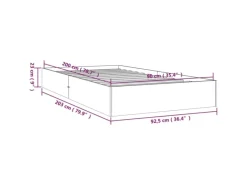vidaXL Massivholzbett Weiß 90x200 cm1279649
