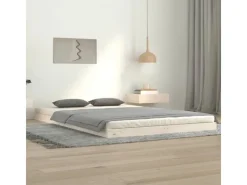 New vidaXL Massivholzbett Weiß 120x200 cm Kiefer1370368