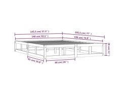 vidaXL Massivholzbett 140x190 cm 820841