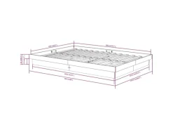 Discount vidaXL Massivholzbett 140x200 cm 819907