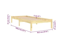 Discount vidaXL Massivholzbett 90x190 cm 3FT Single1134883