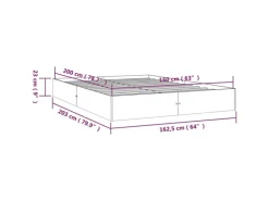 vidaXL Massivholzbett 160x200 cm1279623