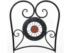 vidaXL Mosaik-Bistro-Set Terrakottarot und Weiß Eisen und Keramik 3216355