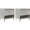 vidaXL Nachttische 2 Stk Betongrau 50x46x50 cm Holzwerkstoff