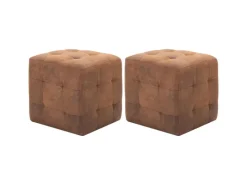 vidaXL Nachttische 2 Stk Braun 30x30x30 cm Wildleder-Optik Modell 1