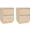 vidaXL Nachttische 2 Stk 40x35x50 cm Massivholz Kiefer