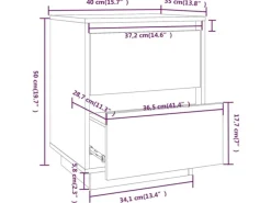 vidaXL Nachttische 2 Stk 40x35x50 cm Massivholz Kiefer